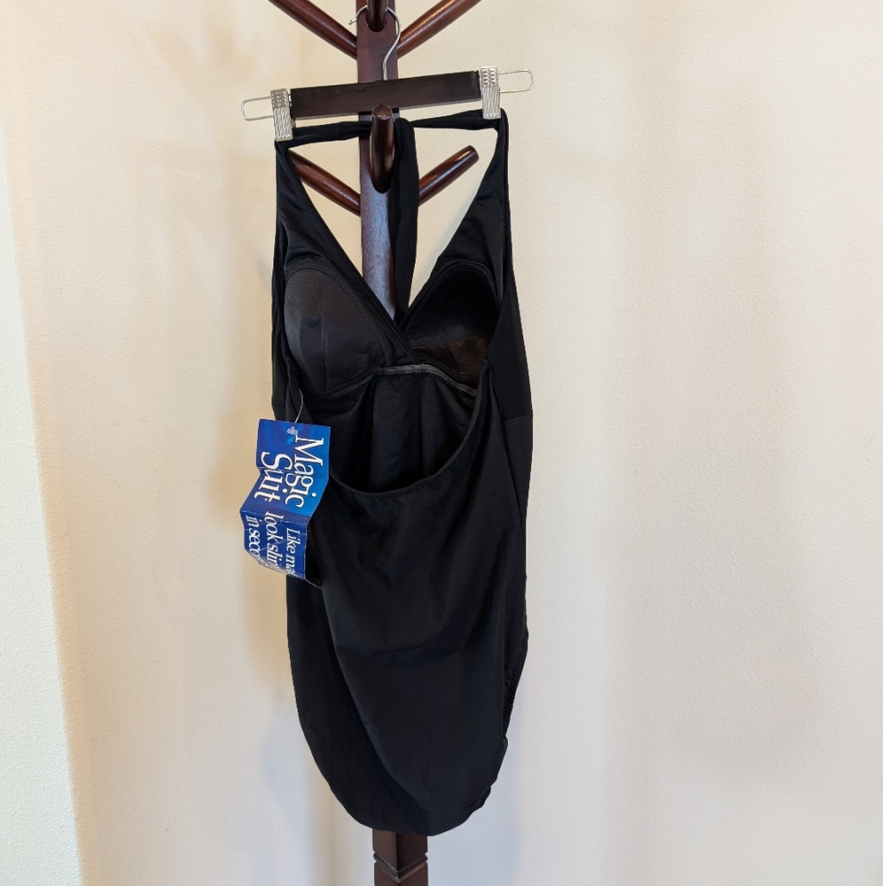 Magic Suit Black 1-Piece Halter Style Swimsuit, Size 12 - NEW - Picture 8 of 9